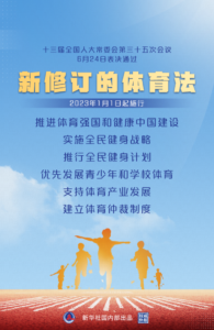 新修订的体育法来了！2023年1月1日起施行